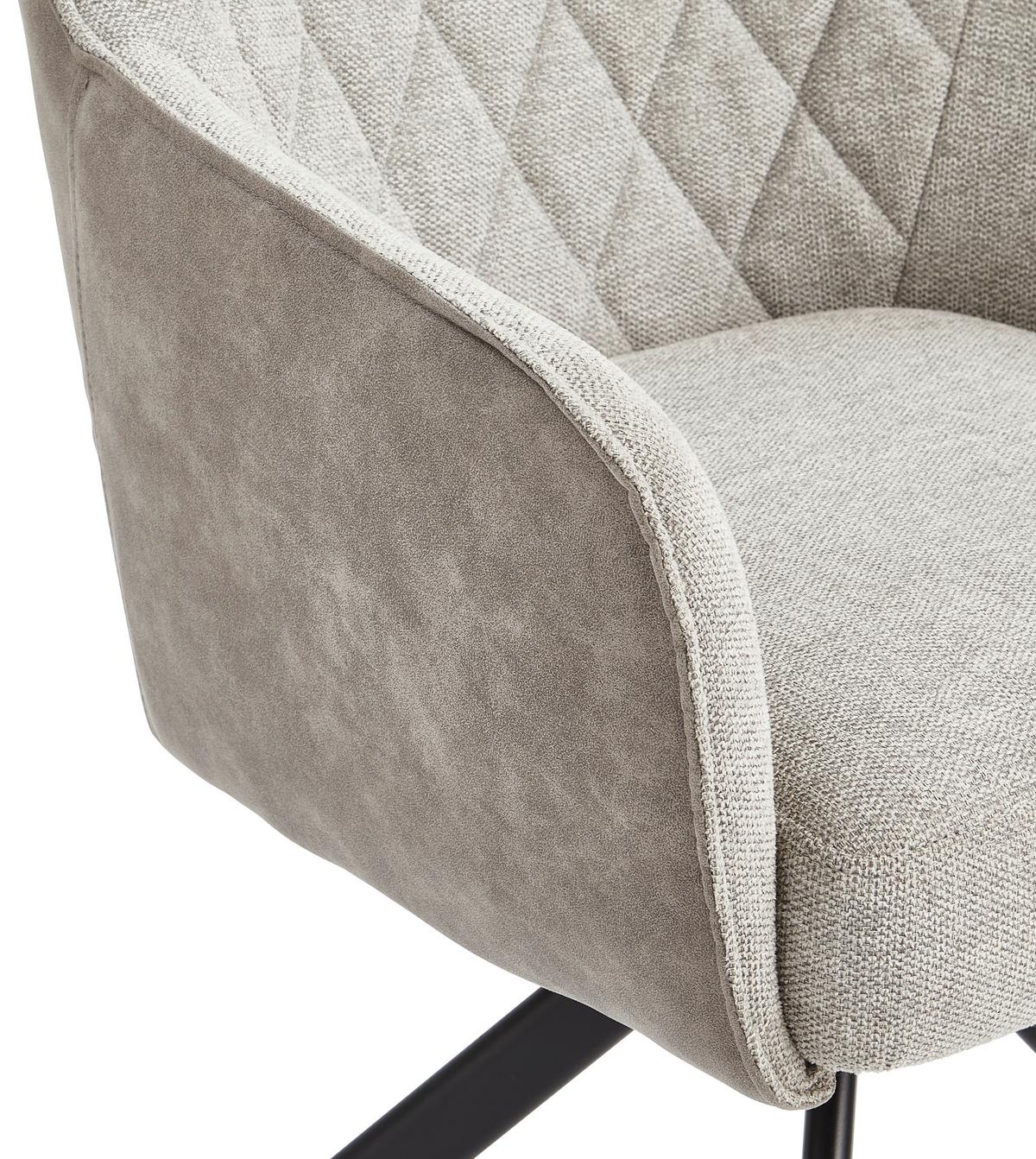 KRZESŁO Z PODŁOKIETNIKAMI JULE - beżowy/czarny, Modern, metal/drewno (60/87/65cm) - Livetastic