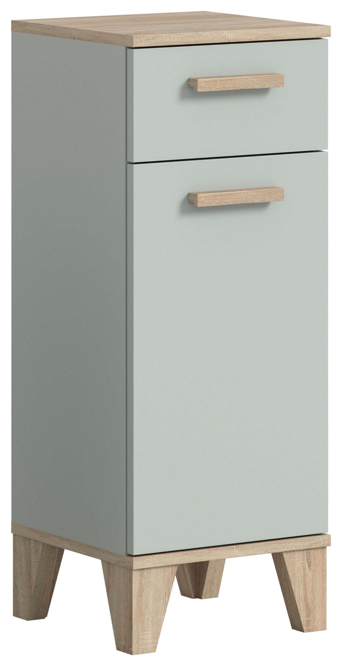 Midischrank Star ca. 34x87x31 cm Eiche/Graugrün - Graugrün/Eiche San Remo, MODERN, Holzwerkstoff/Kunststoff (34/87/31cm) - MID.YOU