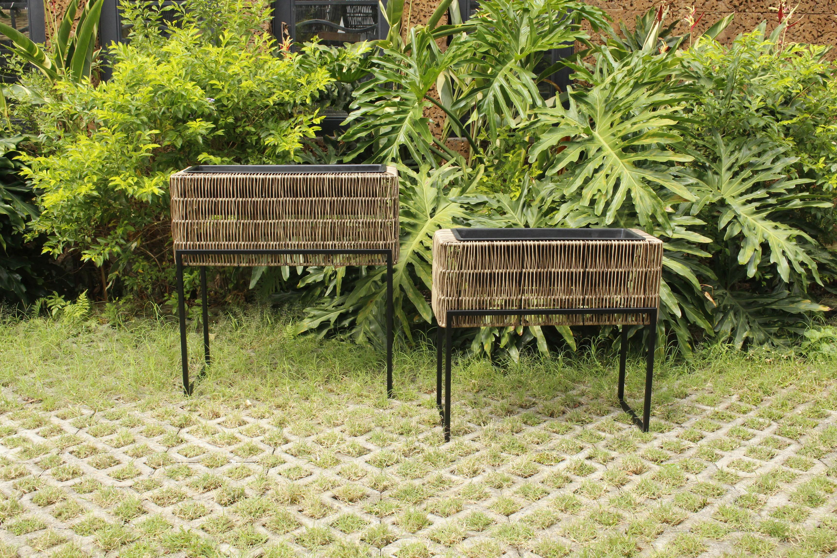 Übertopf-Set Fauna Braun/Schwarz, 2er Set - Schwarz/Braun, Kunststoff/Metall - Mömax