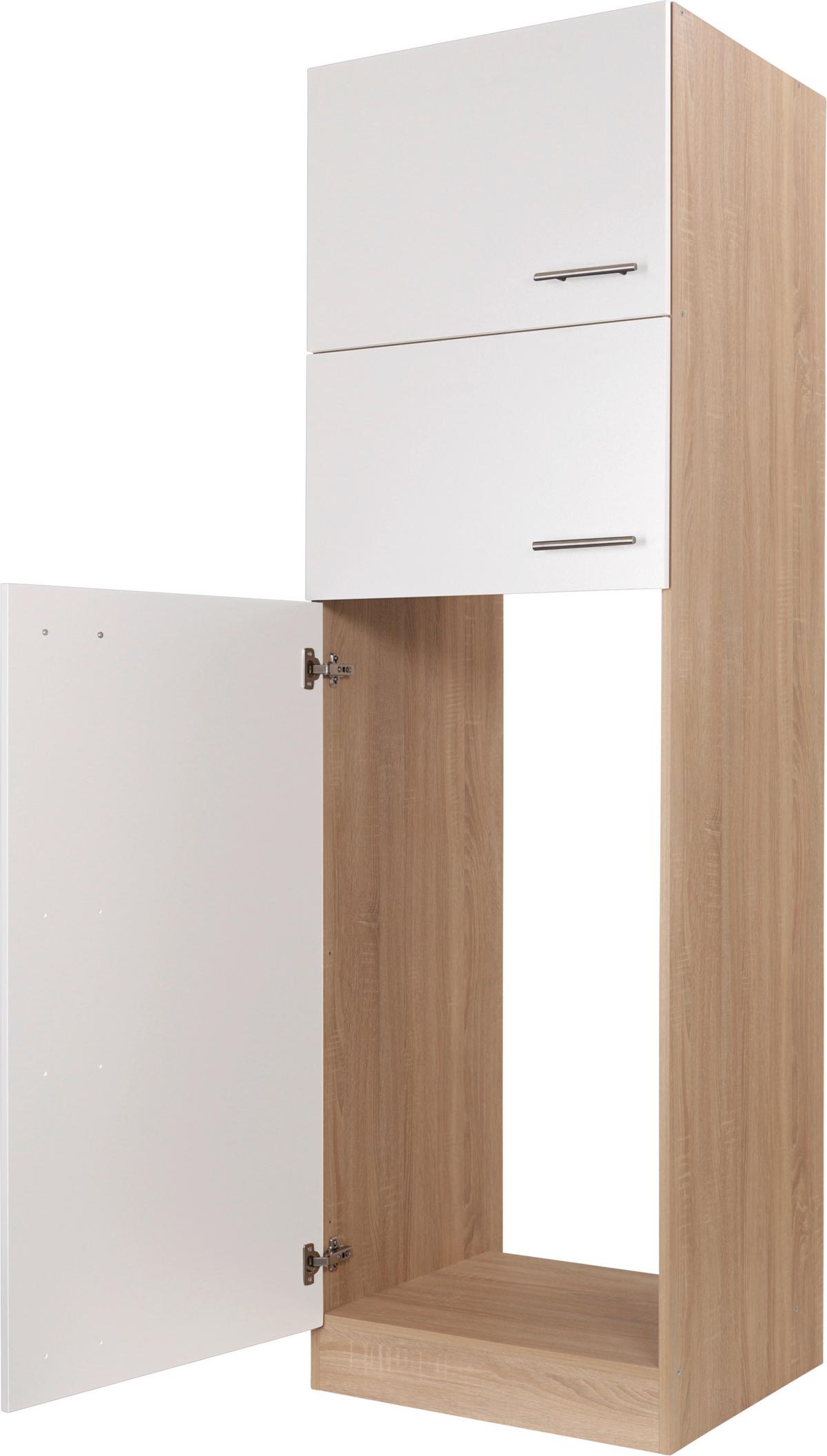 Omara Za Vgradno Napravo Merle, Barva Hrasta, Bela - srebrne barve/barve hrasta, Basics, kovina/leseni material (60/200/60cm) - Respekta