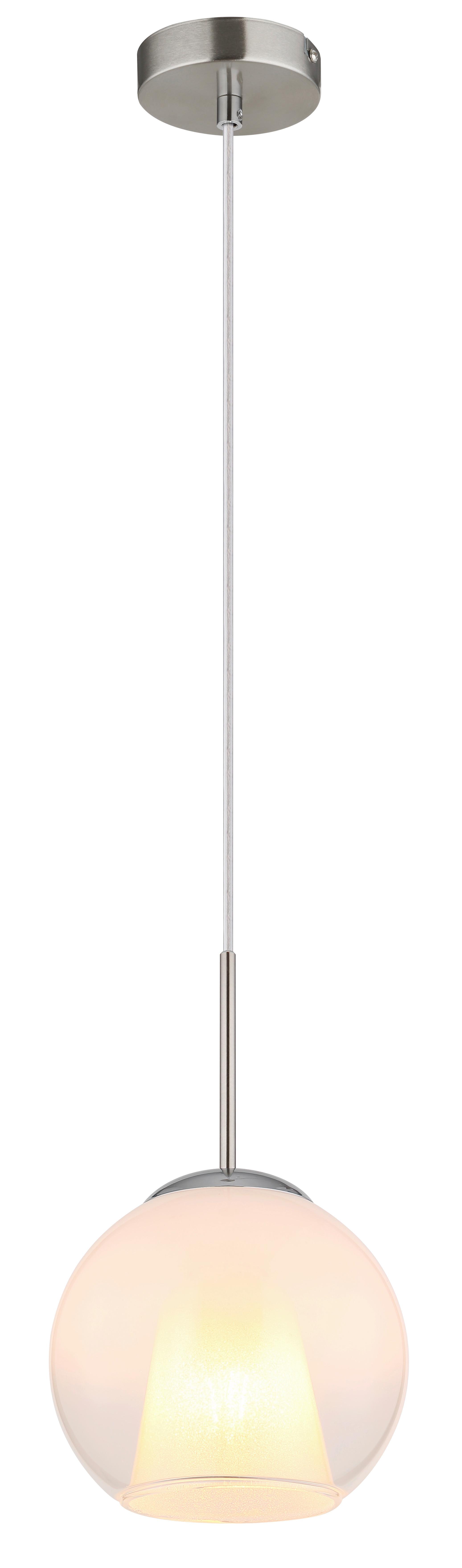 Viseća Svjetiljka Barry - bijela/boje nikla, Basics, staklo/metal (20/120cm) - Globo