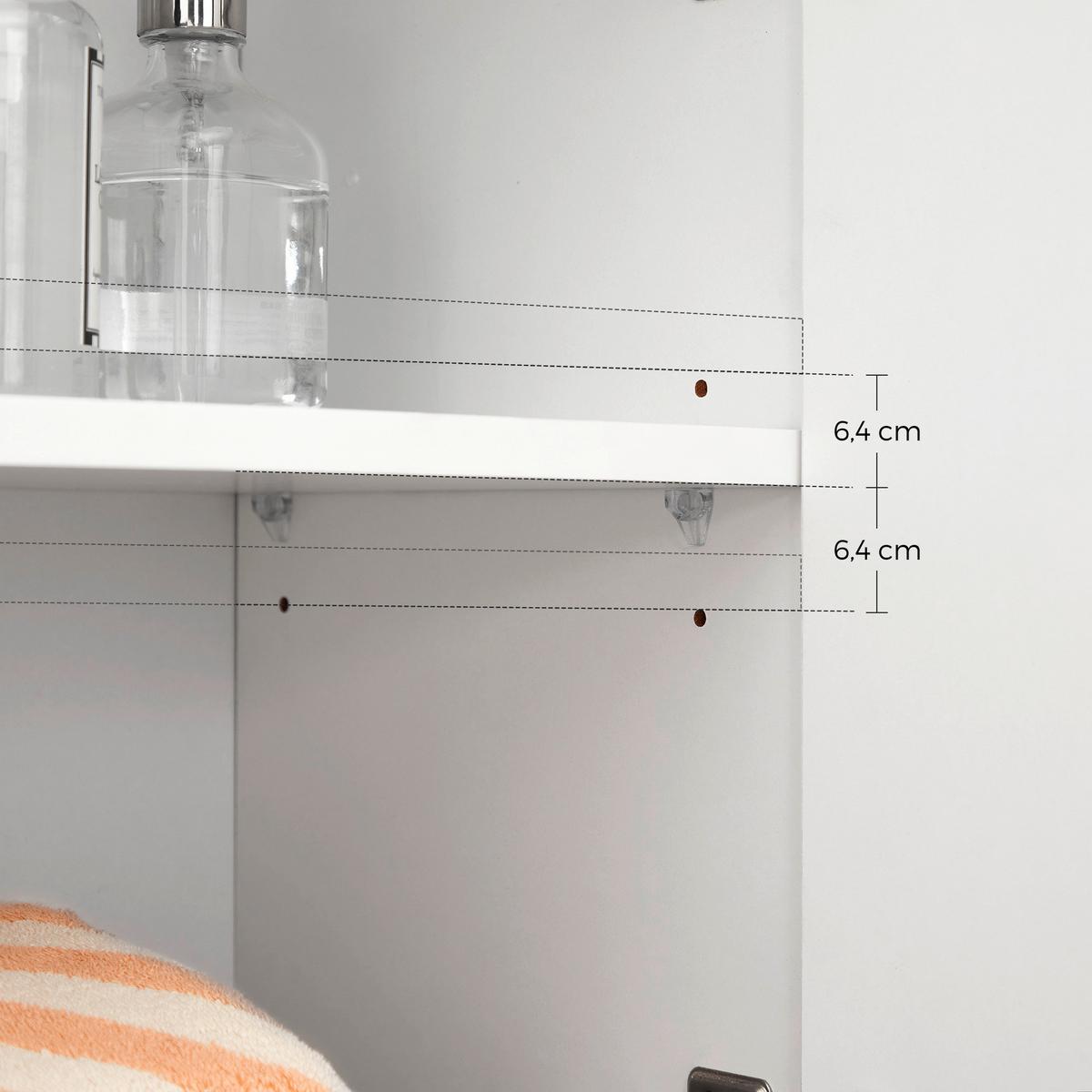MIDISCHRANK BBK140W01 - Silberfarben/Weiß, Trend, Holzwerkstoff/Kunststoff (60/80/30cm) - MID.YOU