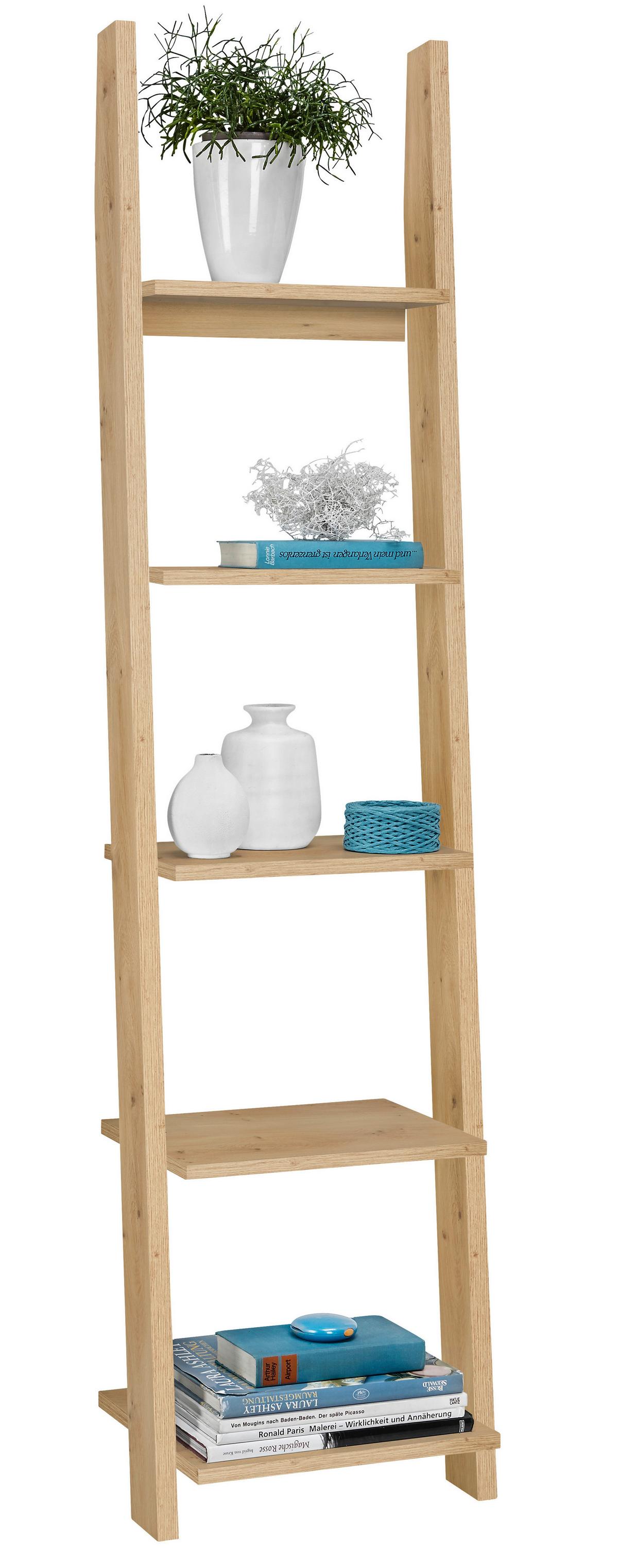 Regal Eichefarben, 5 Ablagen - Eichefarben, KONVENTIONELL, Holz/Holzwerkstoff (41,4/176/34,2cm) - Mömax