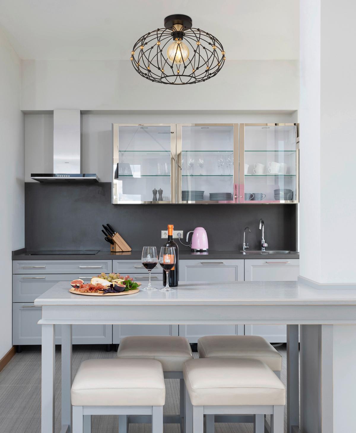 DECKENLEUCHTE 15966D GREYS - Goldfarben/Schwarz, Design, Metall (40/25cm) - Globo