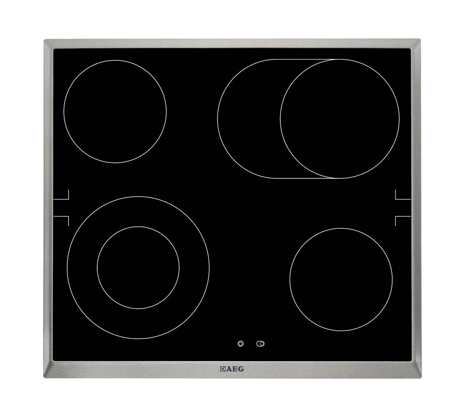 Glaskeramikkochfeld HE604060XB - KONVENTIONELL, Glas/Metall (57,6/3,8/51,6cm) - AEG