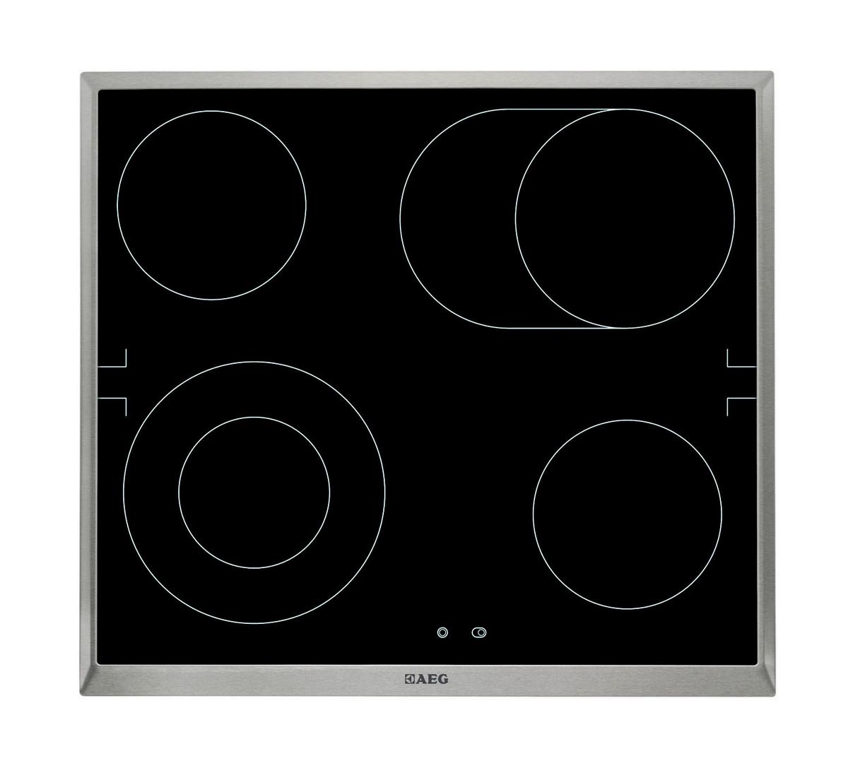 Glaskeramikkochfeld HE604060XB - KONVENTIONELL, Glas/Metall (57,6/3,8/51,6cm) - AEG