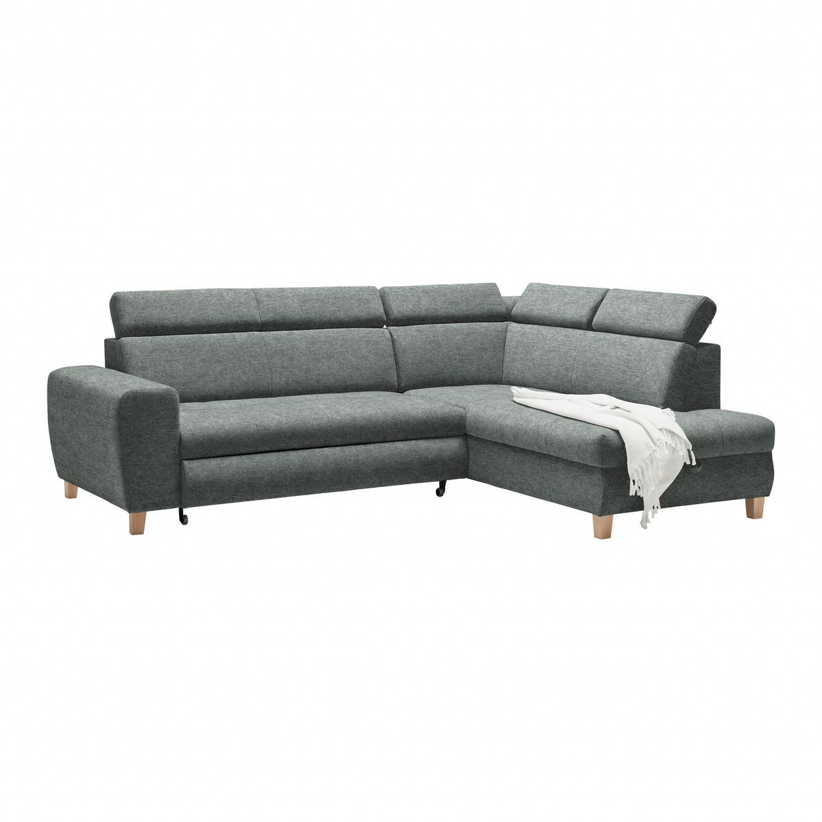 Ecksofa Lugo Graublau - Graublau, MODERN, Holz/Kunststoff (266/98/205cm) - Mömax