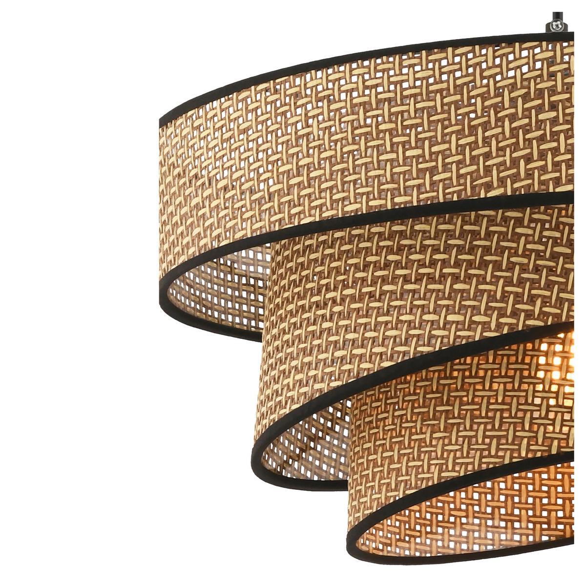 LAMPA WISZĄCA COUPER HAZERAN - BEIGE, BLACK - beżowy/czarny, Design, metal/tkanina (40/72cm) - P & B