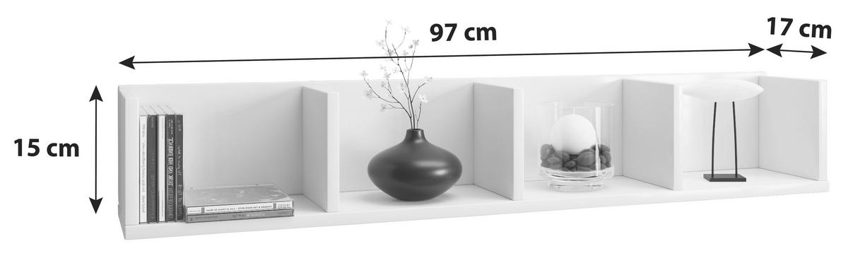 Wandregal in Nussbaumfarbe Honsa - Nussbaumfarben, KONVENTIONELL, Holzwerkstoff (97/15/17cm) - MID.YOU