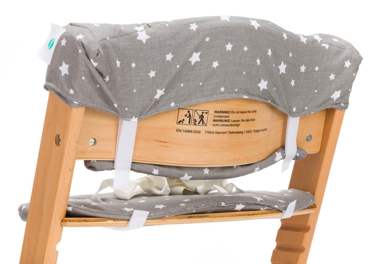 WKŁADKA DO WYSOKIEGO KRZESŁA LU077-708 - szary, Basics, tkanina (23/42cm) - My Baby Lou