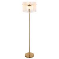 Stehleuchte 15698sm - Klar/Goldfarben, Konventionell, Glas/Metall (38/38/152cm) - Globo