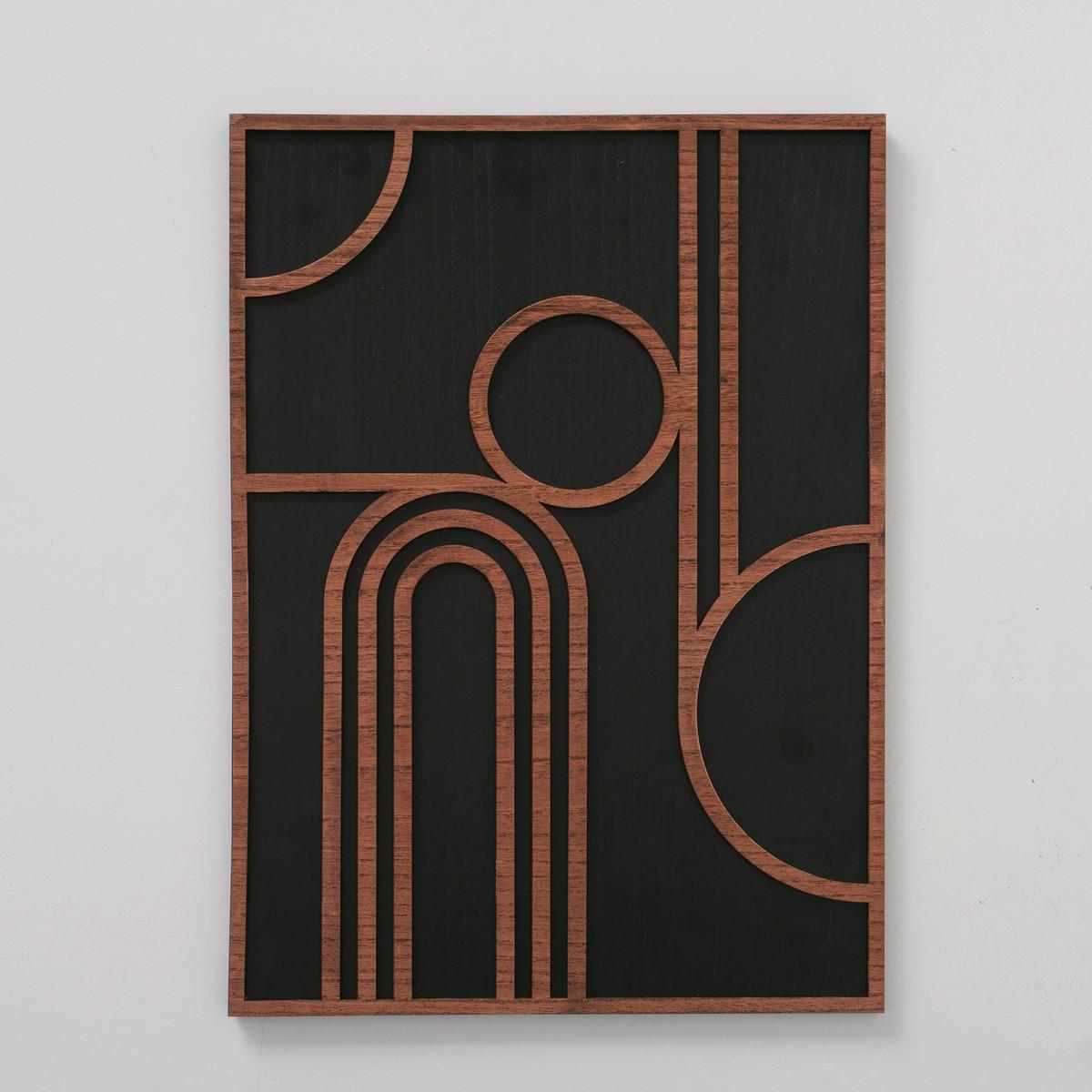 Wanddeko Malo I in Schwarz - Schwarz, Basics, Holz (35,5/49/0,9cm) - Modern Living