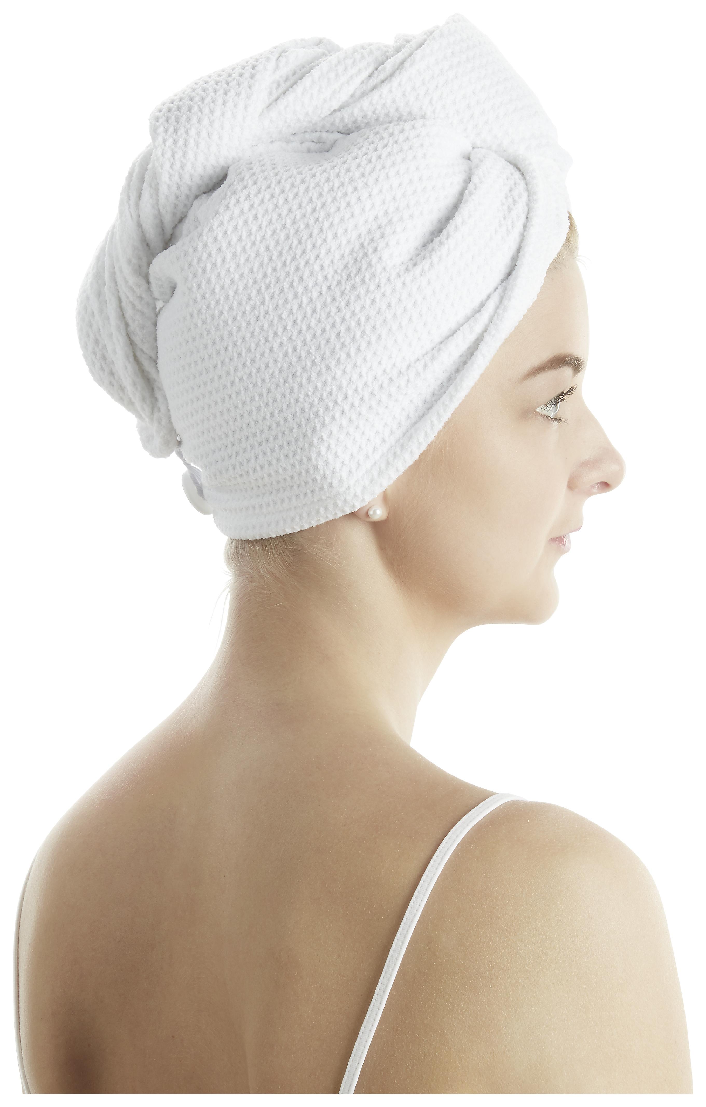 Turban sèche-cheveux Shanty in diversen Farben - Blau/Weiss, Textil (25/63cm) - Modern Living