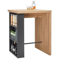 Bar in Anthrazit/Eichefarben - Eichefarben/Anthrazit, Modern, Holzwerkstoff (85/110/85cm) - Mömax
