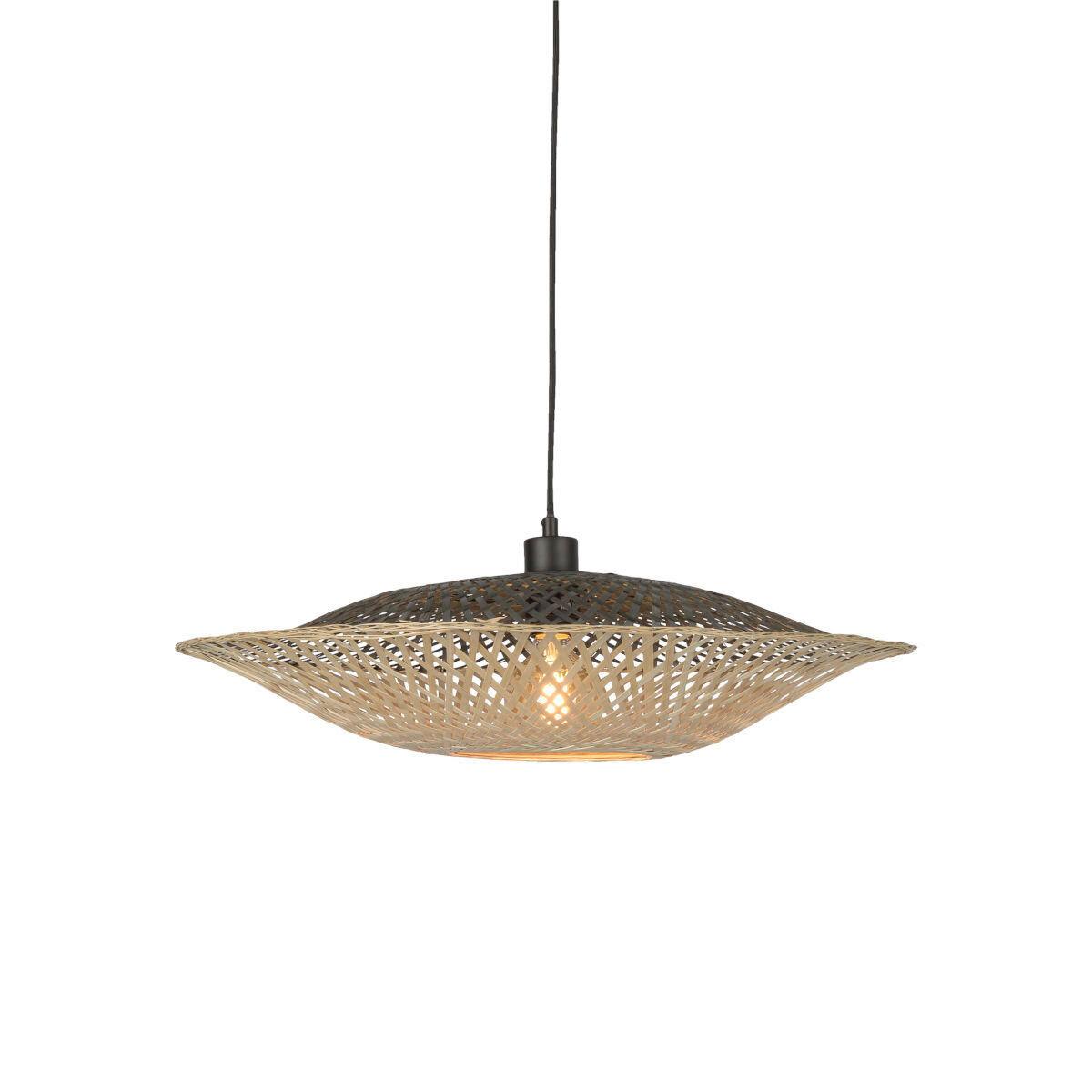 Függőlámpa Kalimantan/h12/bn - fekete/világosbarna, Natur, természetes anyagok (44/12cm) - Good & Mojo
