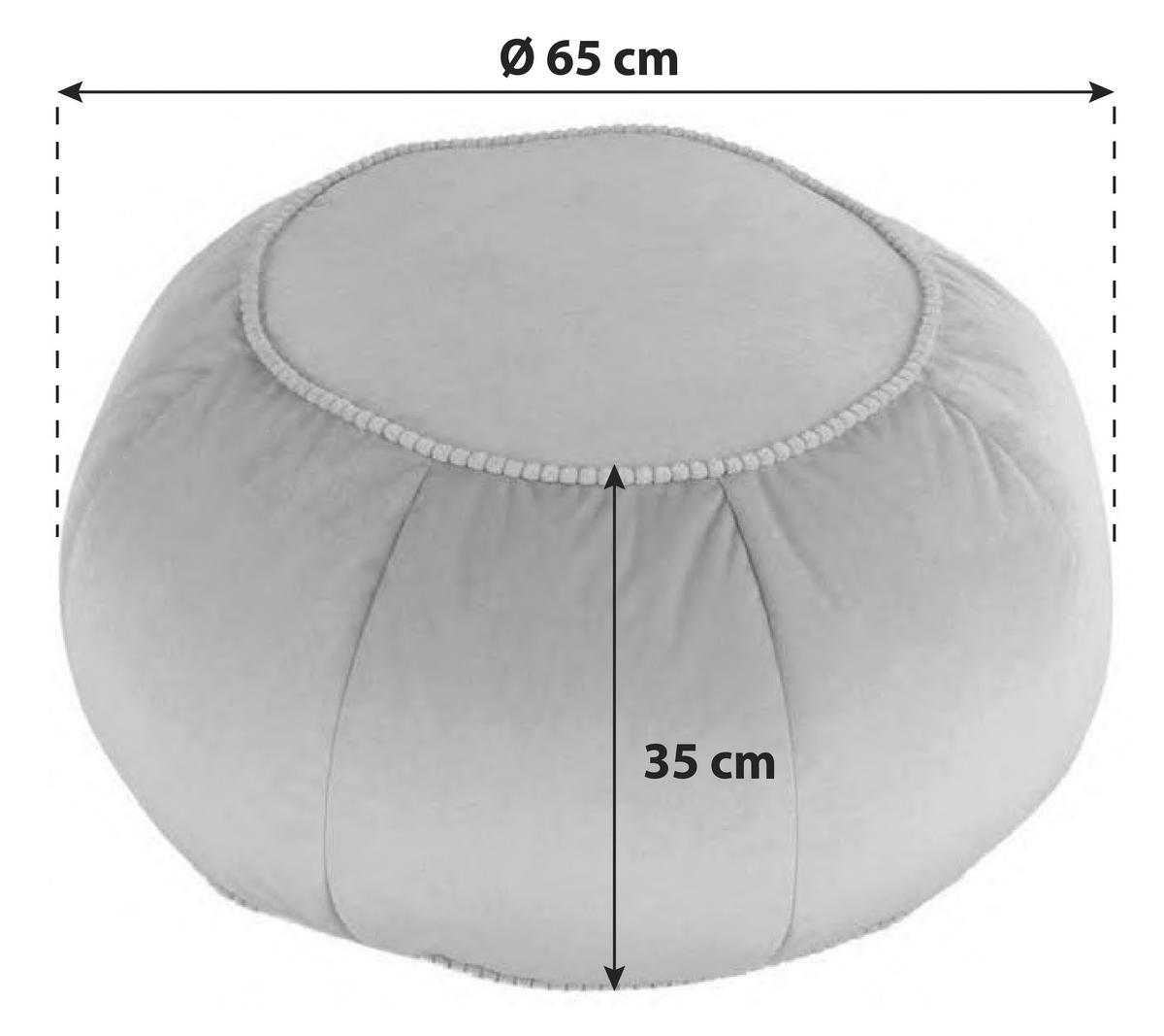 POUF Pouf Taj Mahal DxH: 65x35 cm - Blau, MODERN, Textil (65/35/65cm) - Kayoom