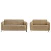Sitzgarnitur Marone Creme Teddystoff - Creme/Schwarz, MODERN, Textil/Metall (180/76/90cm) - Livetastic