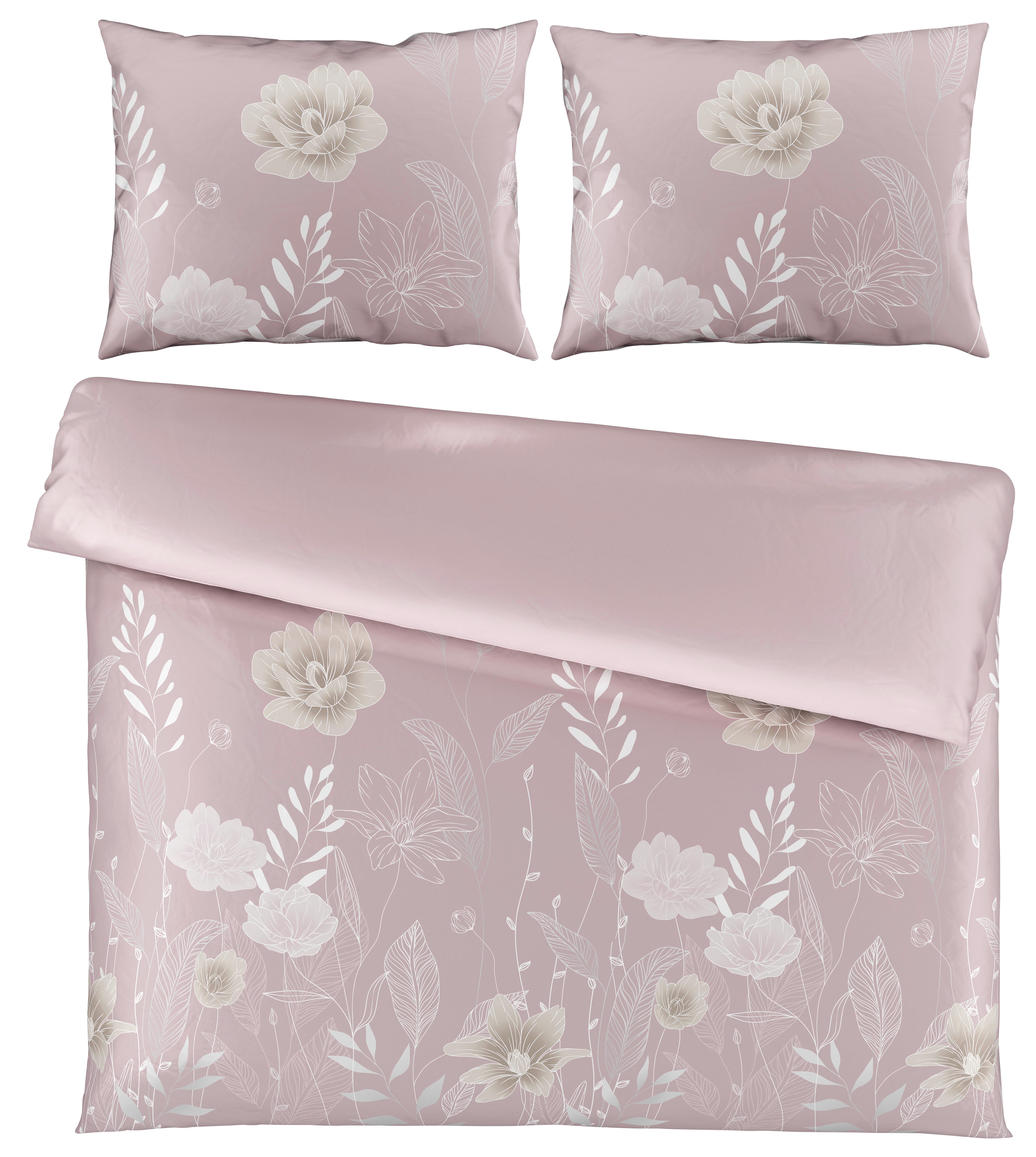 Posteljnina Nala Xxl, Sivovijolična, 2x60/80,200/200 - sivovijolična, Romantika, tekstil (200/200cm) - Mömax