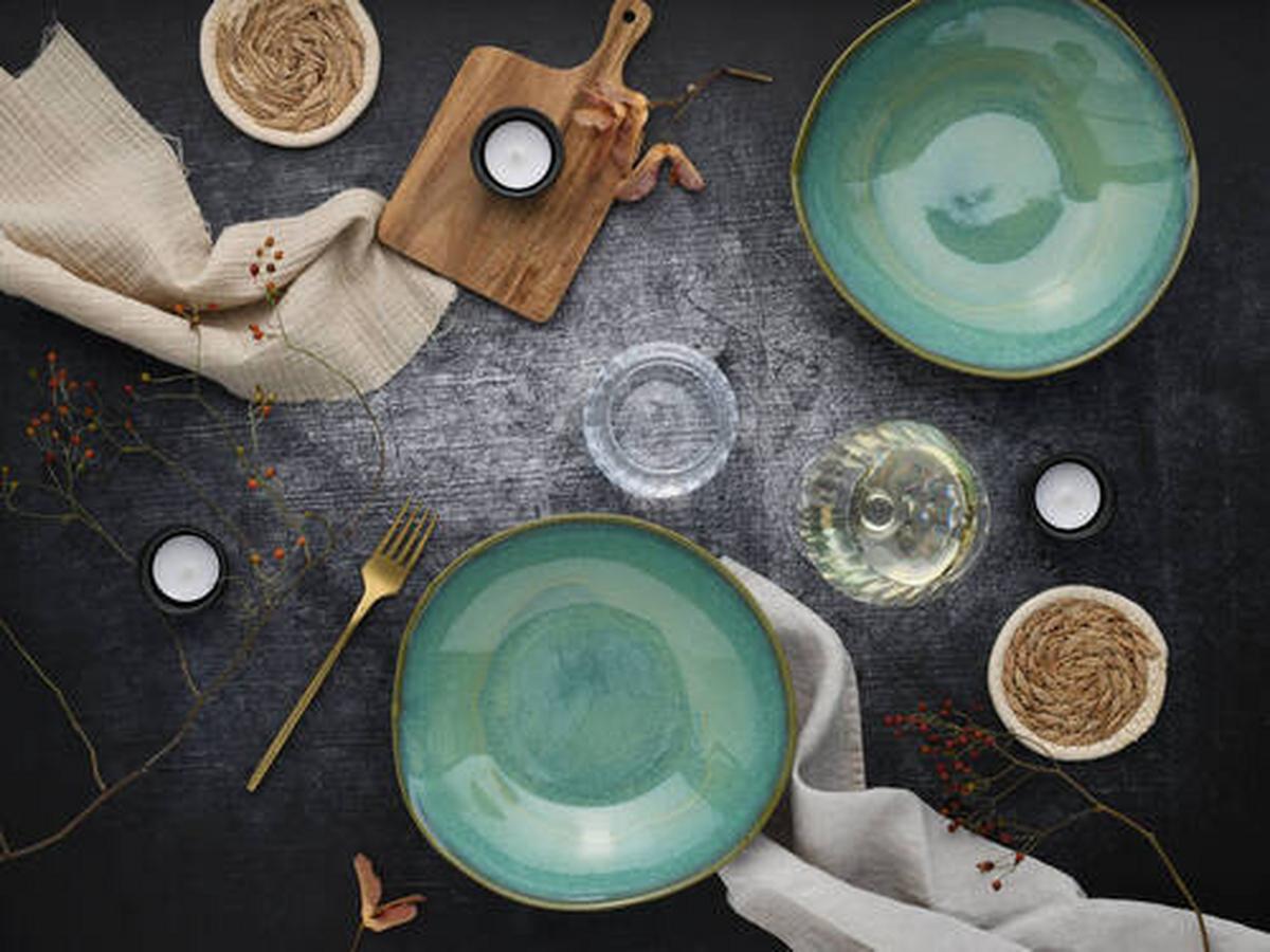 Set Posod Basalt, 2-Delni - olivno zelena , Trend, keramika (22,5cm) - Creatable