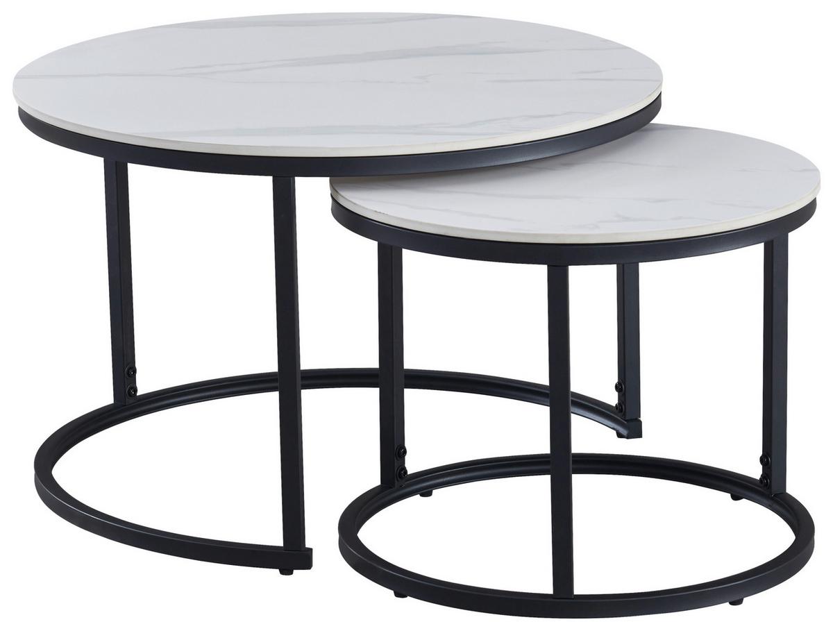 Set Stolića 2/1 Oscar - bijela/crna, Moderno, kamen/metal (70/50/45/39cm) - Modern Living