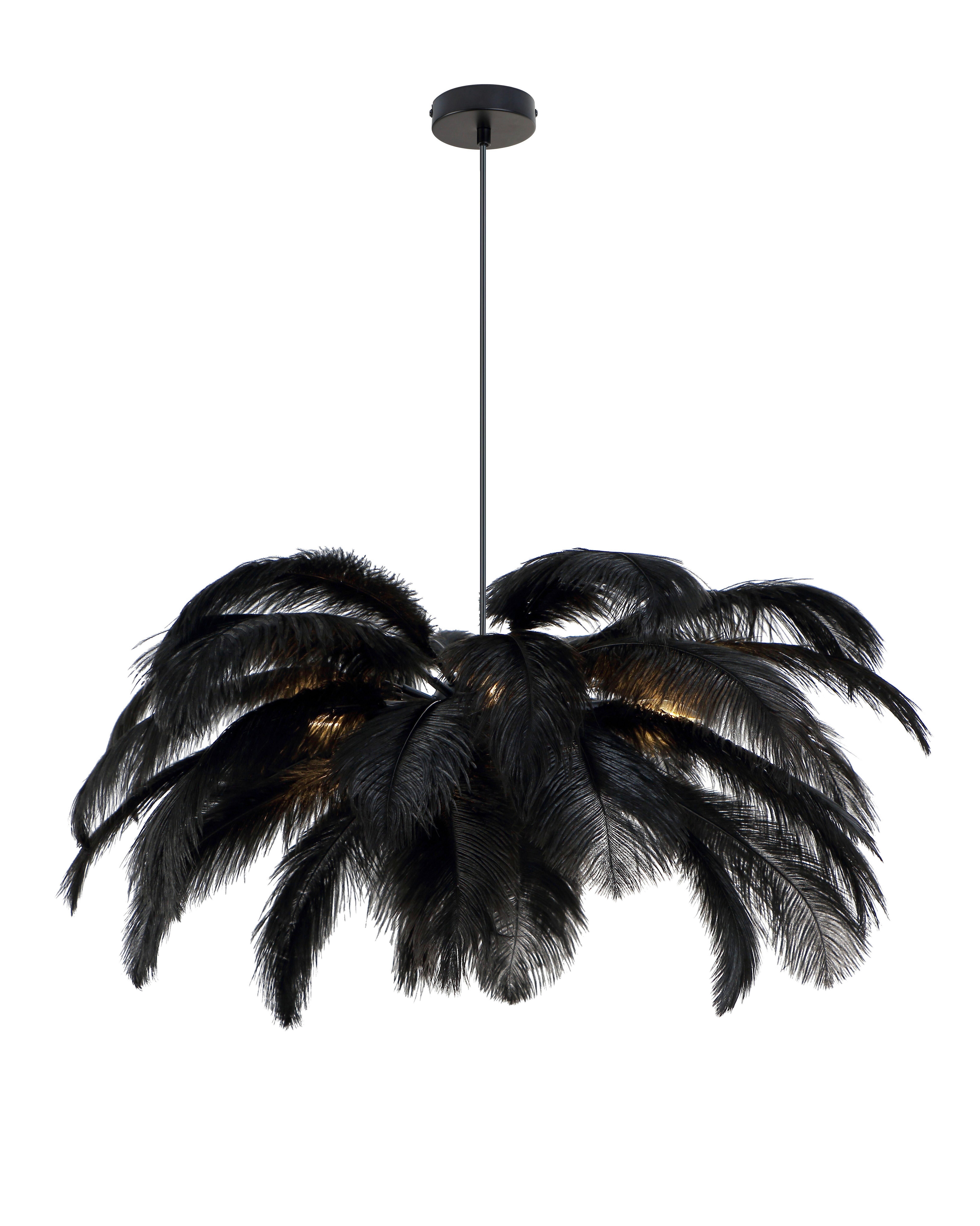 LAMPA WISZĄCA MAGGIE - czarny, Trend, metal/tkanina (55/120cm) - Novel