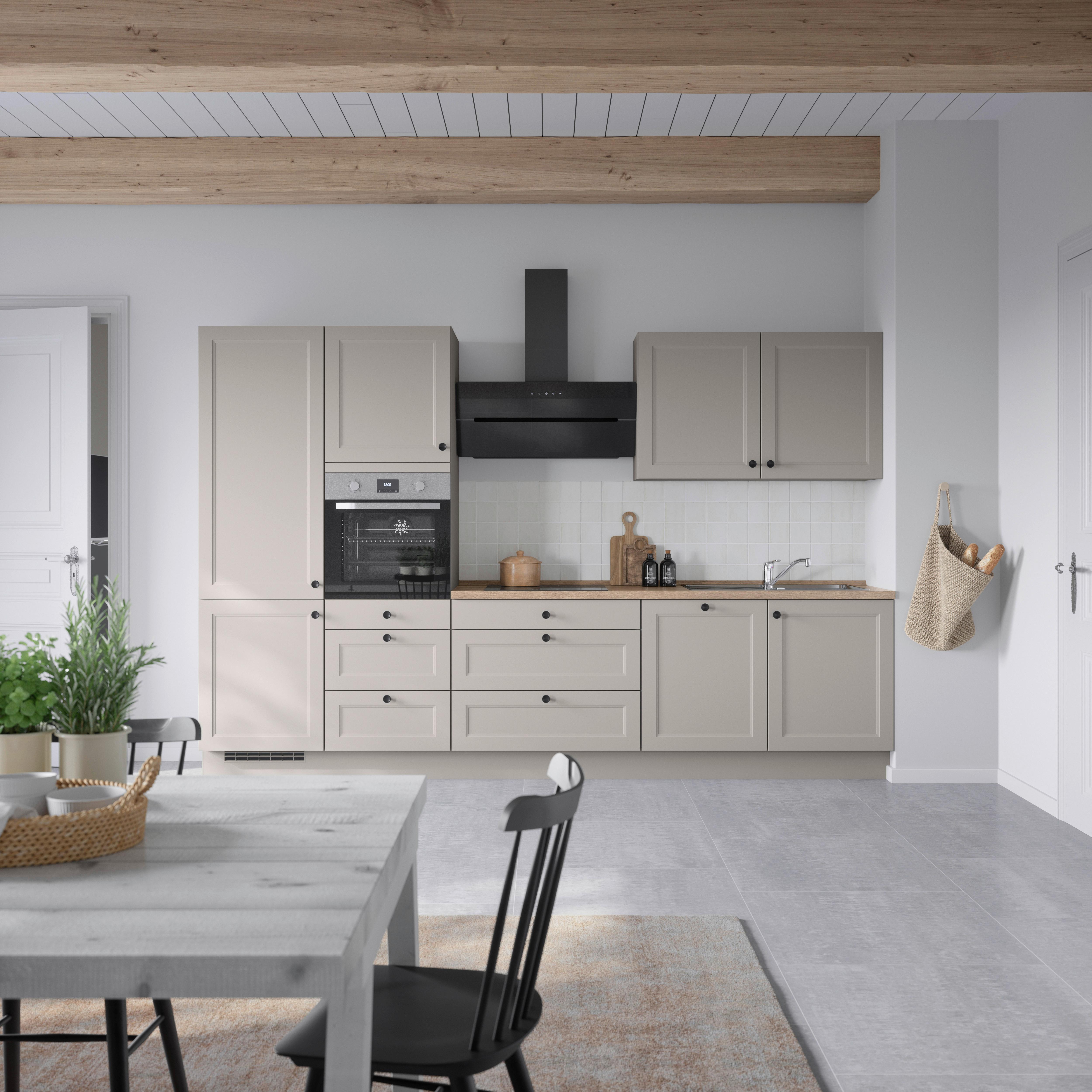 Küchenblock Cascada High m. Geräten Grau - Eiche dunkel/Schwarz, MODERN, Holzwerkstoff/Metall (330cm) - Nobilia