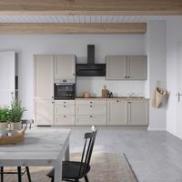 Küchenblock Cascada High m. Geräten Grau - Eiche dunkel/Schwarz, MODERN, Holzwerkstoff/Metall (330cm) - Nobilia