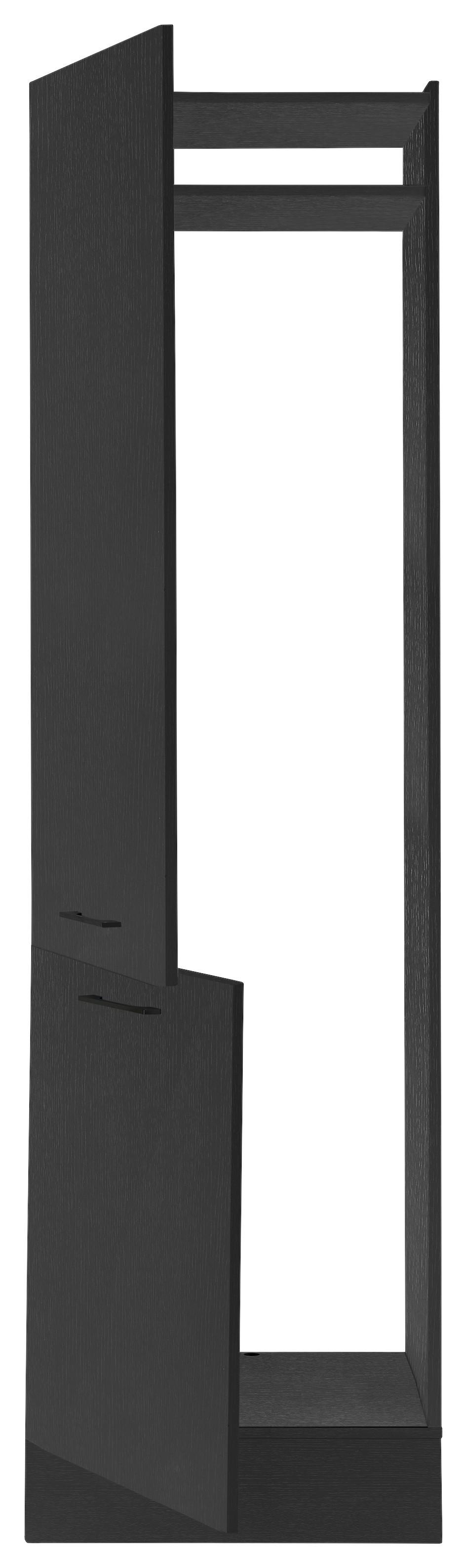 Geräteumbauschrank TURIN KS60 schwarz - Schwarz, MODERN, Holzwerkstoff/Metall (60/210/57cm)