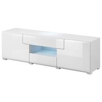 Tv-elem Toledo - fehér/magasfényű fehér, Modern, faalapú anyag (159/47/39cm)