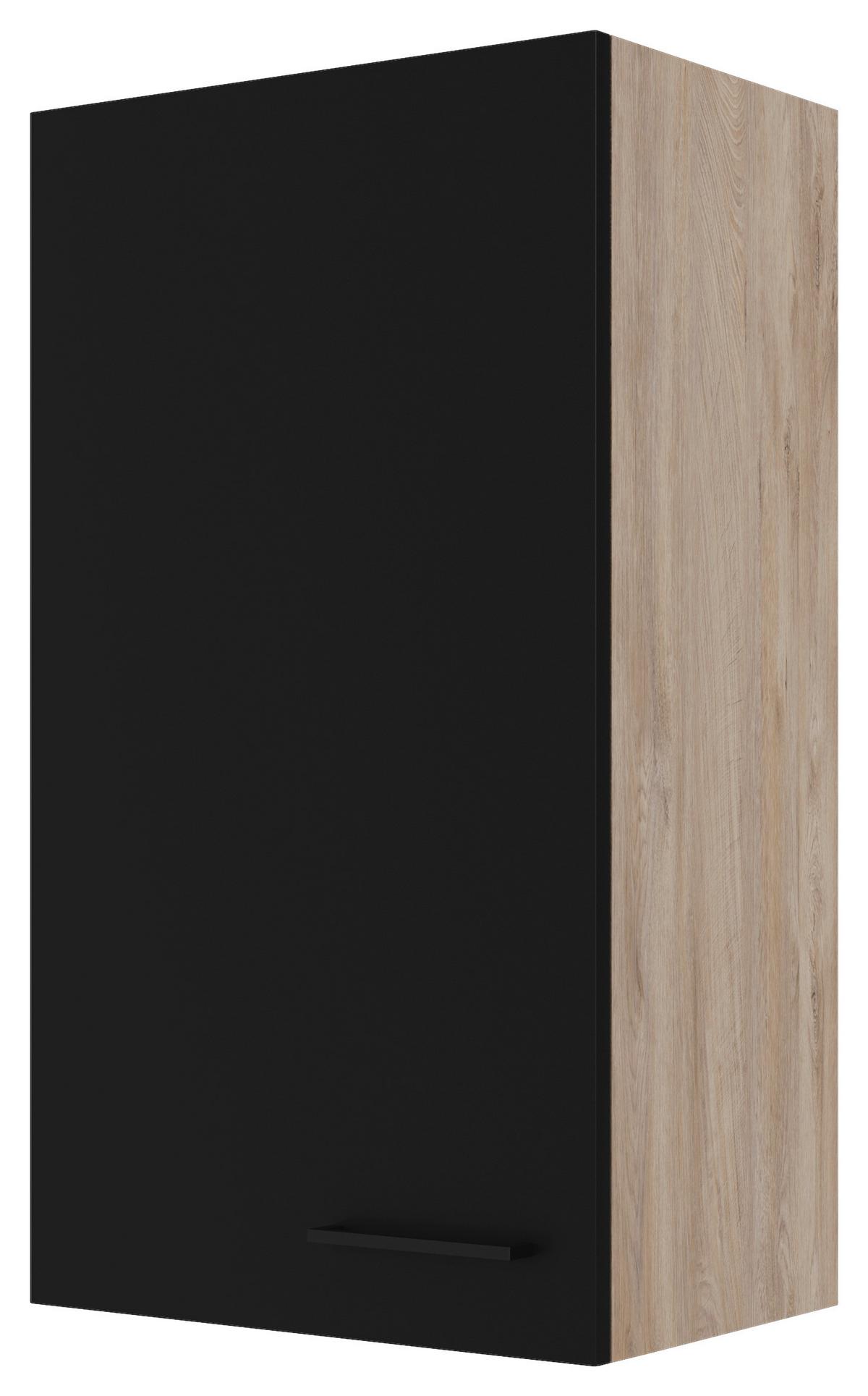 Küchenoberschrank Capri Schwarz/Eichefarben - Eichefarben/Schwarz, KONVENTIONELL, Holzwerkstoff/Metall (50/89/32cm) - FlexWell