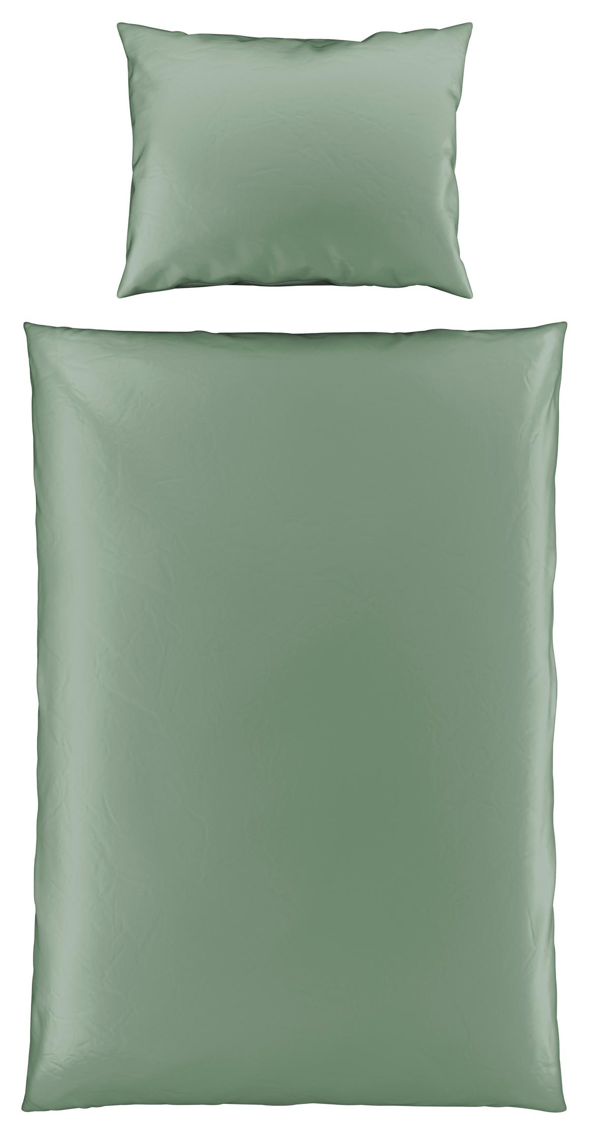 Bettwäsche Bio-Sophia Uni Salbeigrün ca. 140x200cm - Salbeigrün, Natur, Textil (140/200cm) - ecoTree