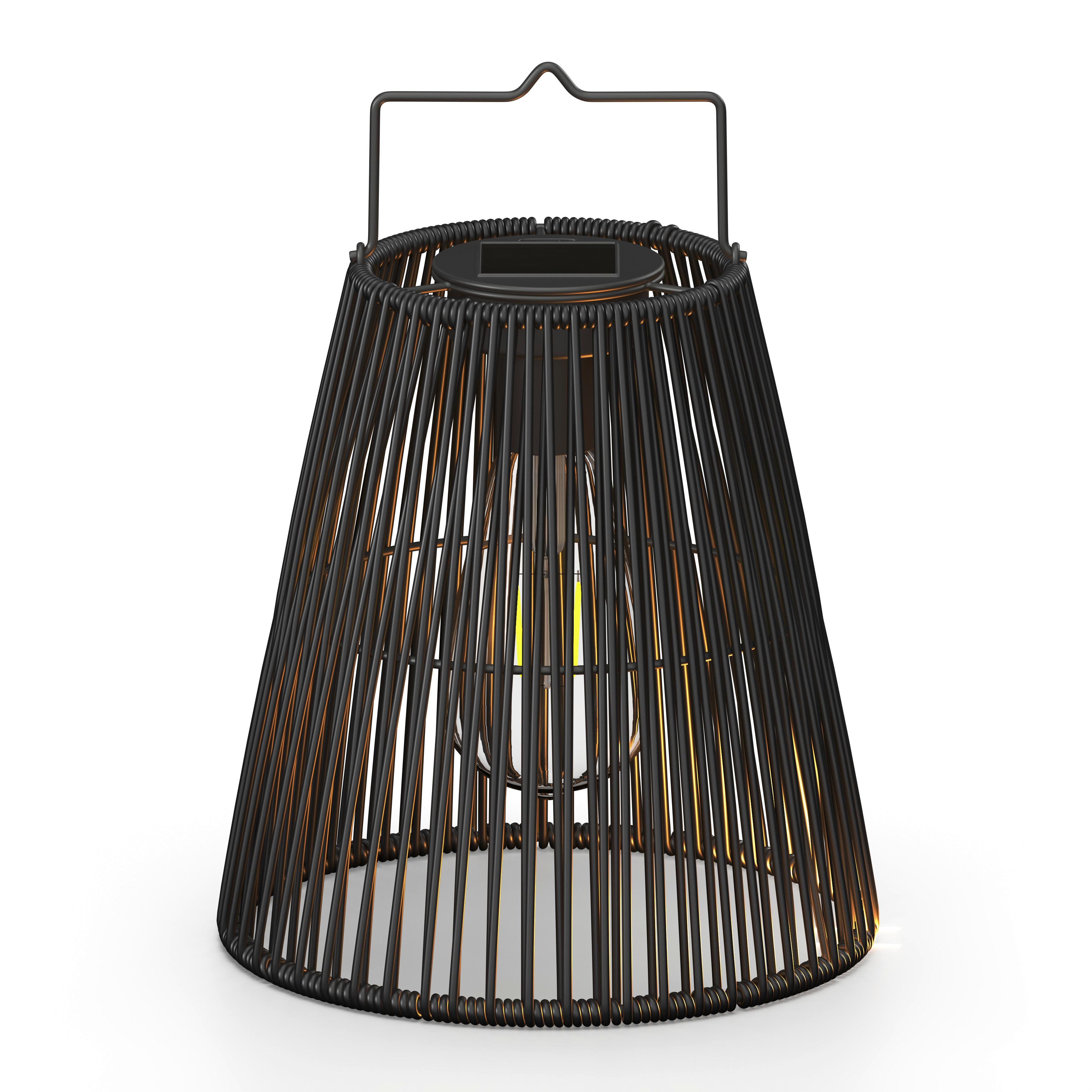 Solarleuchte Glow Schwarz Metall/Kunststoff - Schwarz, MODERN, Kunststoff/Metall (20,5/26/20,5cm) - Bessagi Garden