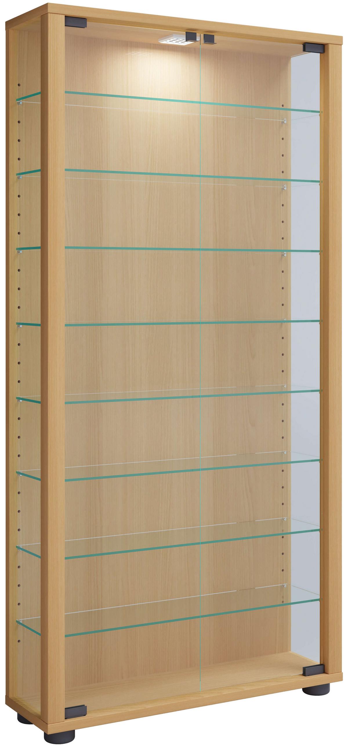 Vitrin Lumo Maxi - bükkszínű/fekete, Design, műanyag/faalapú anyag (59/114/18cm) - MID.YOU
