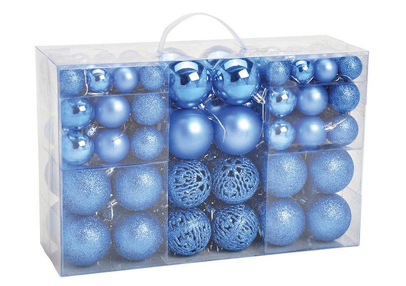 Christbaumkugel-Set Blau 100-teilig - Blau, Basics, Kunststoff (35,0/23,0/12,0cm)