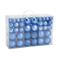 Christbaumkugel-Set Blau 100-teilig - Blau, Basics, Kunststoff (35,0/23,0/12,0cm)