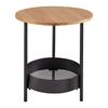 Beistelltisch Ketty Naturfarben Eiche Rund - Schwarz/Naturfarben, MODERN, Holz/Metall (51/51/50cm) - Bessagi Home