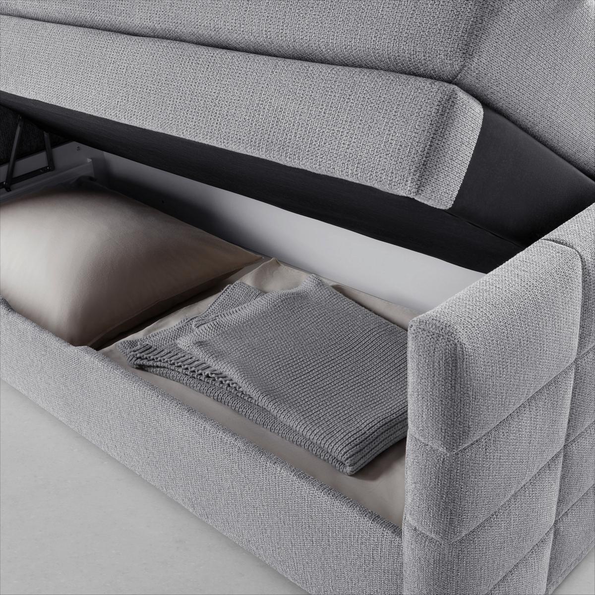 Boxspringbett Damon Silber ca. 180x200cm - Silberfarben/Schwarz, KONVENTIONELL, Kunststoff/Textil (180/200cm) - Mömax