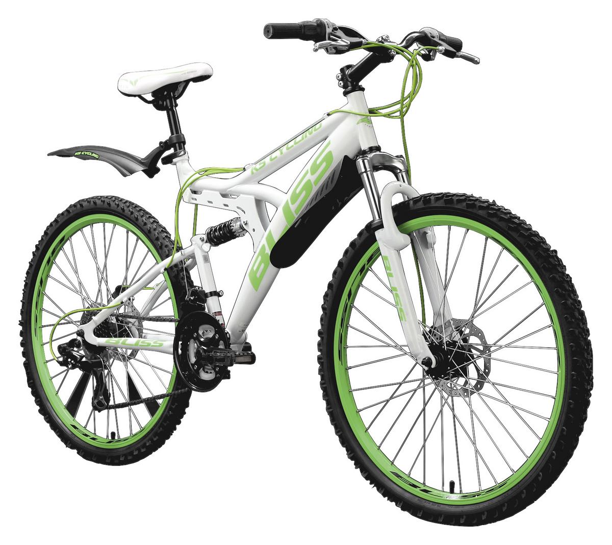 MOUNTAINBIKE Fully 26'' Bliss Weiß RH 48cm - Weiß/Grün, Basics, Metall (180/70/80cm) - Atrigo