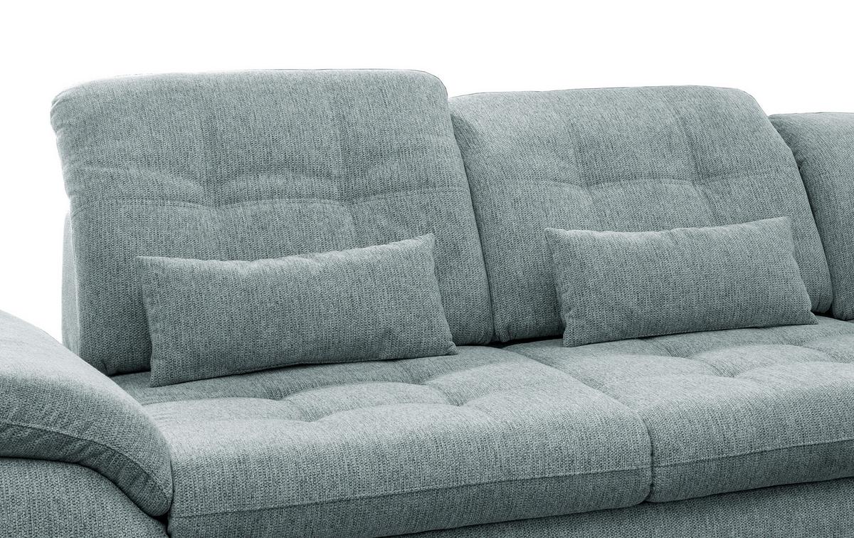 Ecksofa Rigatti mit Bettkasten ca. 314x184 cm Mint - Blau/Chromfarben, MODERN, Textil/Metall (314/184cm) - Livetastic