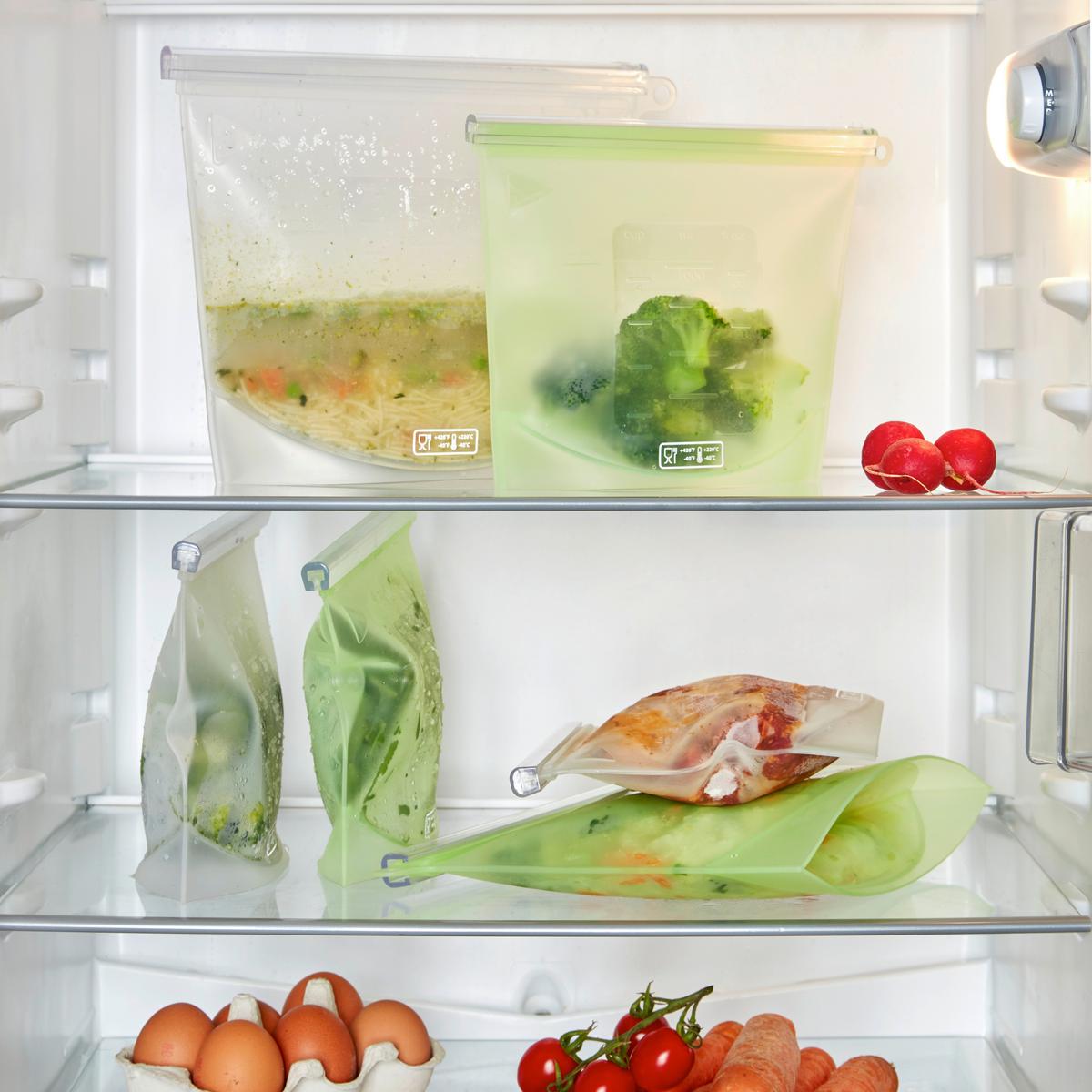 Set pungi Zipper - verde/transparent, plastic (1000ml) - Modern Living