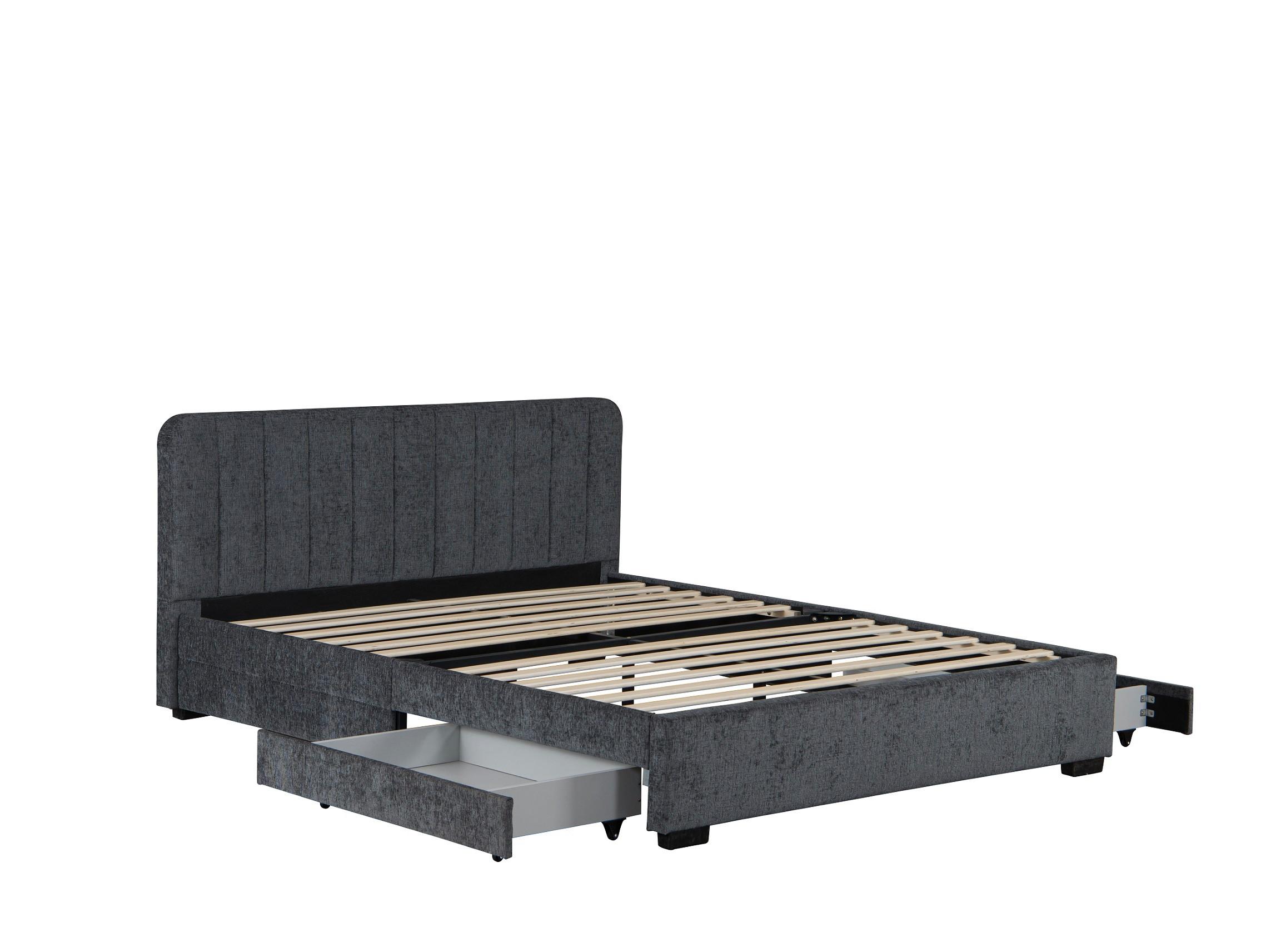 Ágykeret Ágyráccsal Box Space Eco - szürke, Konventionell, faalapú anyag/textil (140/200cm)