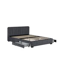 Ágykeret Ágyráccsal Box Space Eco - szürke, Konventionell, faalapú anyag/textil (160/200cm)