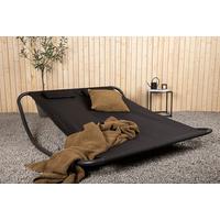 Sonnenliege Gordo ca. 180x48x200 cm Schwarz - Schwarz, KONVENTIONELL, Textil/Metall (180/48/200cm) - Gardenson