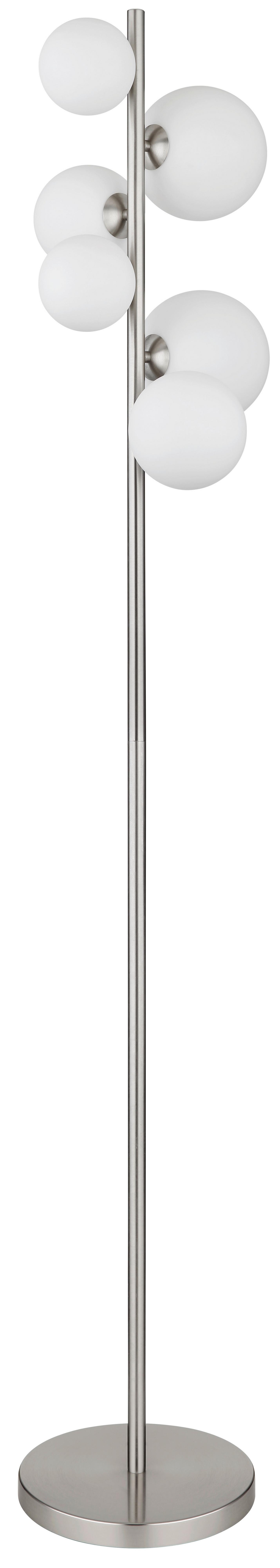 LED-Stehleuchte Riha Schwarz/Nickel max. 3,5 Watt - Opal/Schwarz, KONVENTIONELL, Glas/Kunststoff (29,5/28/155cm) - Globo