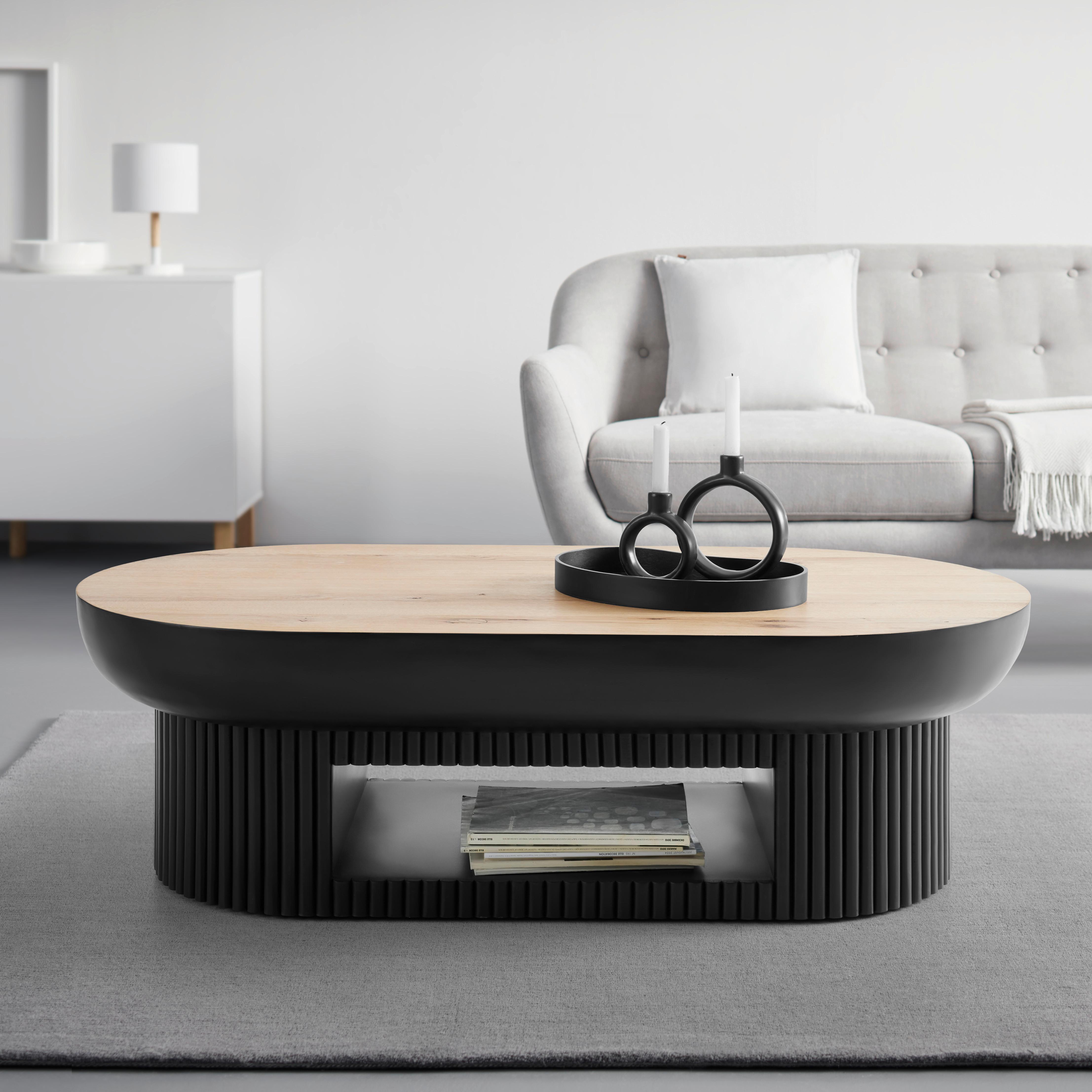 Couchtisch Tiffy Schwarz/Eichefarben - Eichefarben/Schwarz, MODERN, Holz/Holzwerkstoff (130/70/40cm) - Mömax