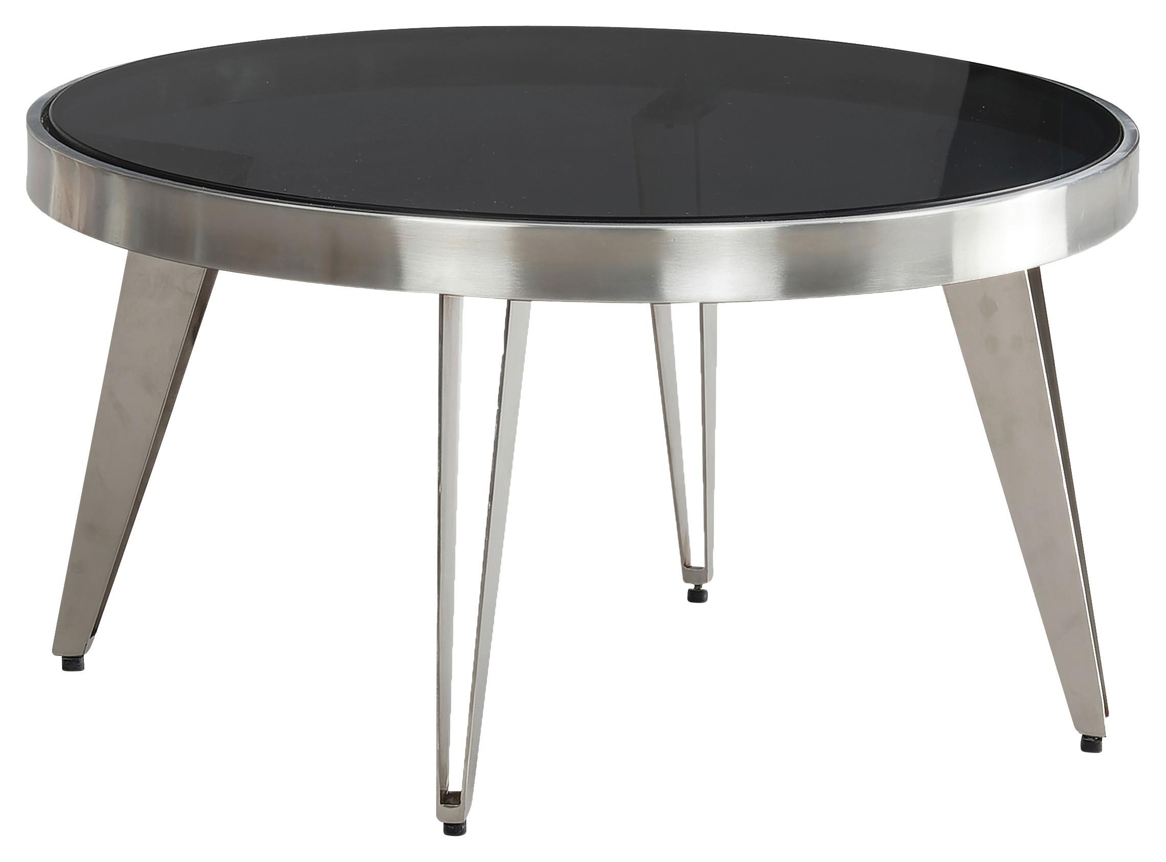 COUCHTISCH WL7.128 - Silberfarben, Design, Glas/Metall (60/60/33cm) - MID.YOU