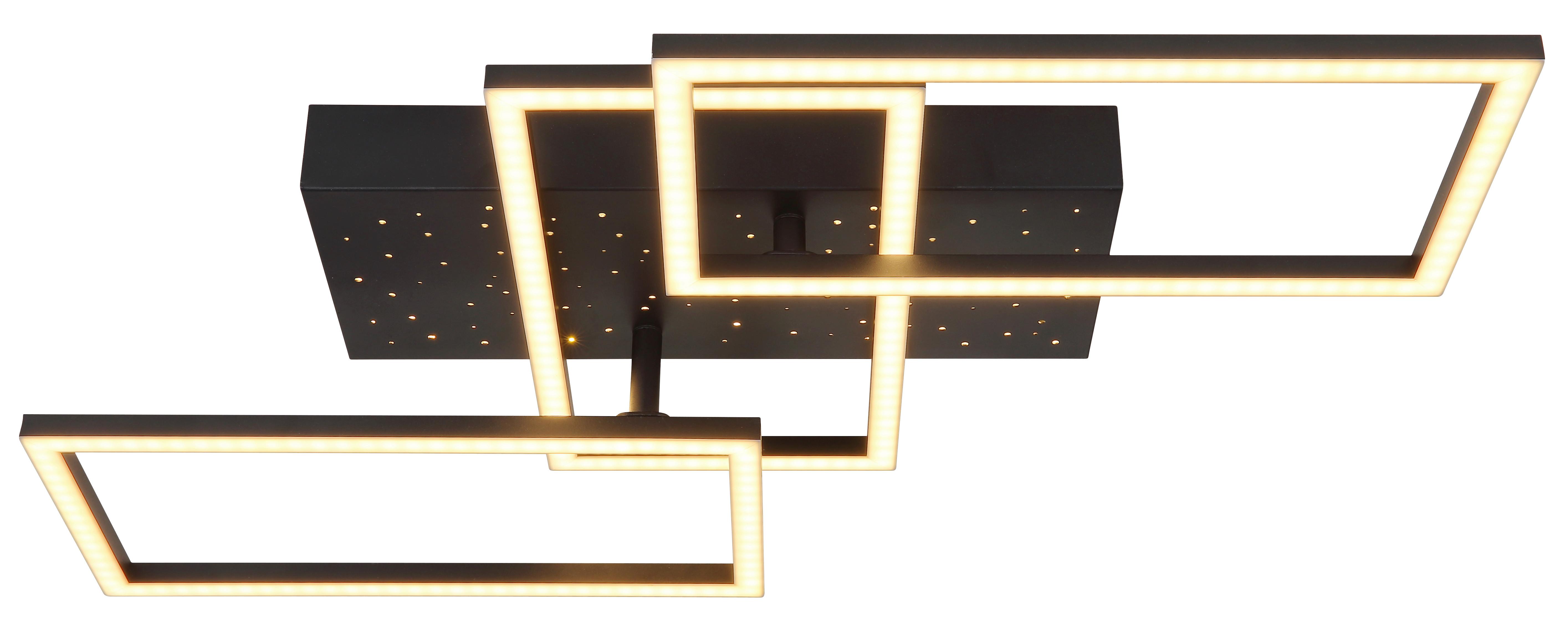 Stropna Led-svetilka Terrxa, S Sijalko - črna/opal, Design, kovina/umetna masa (59/40,5/9,7cm) - Globo