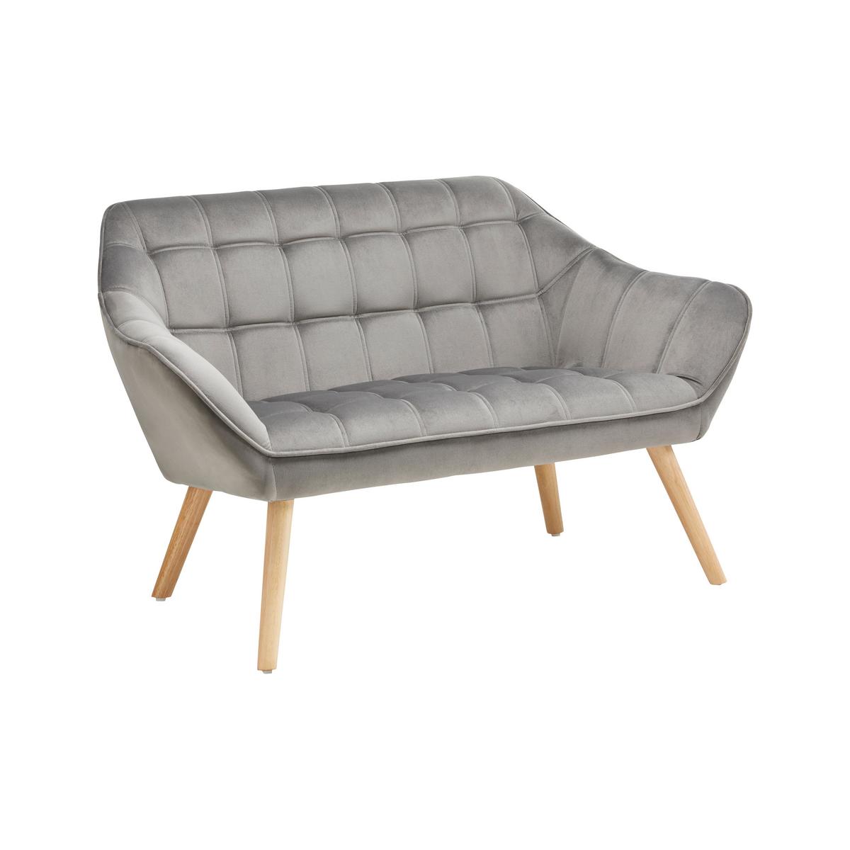 Dvosed Monique, Temno Siva, Žamet - temno siva, Moderno, tekstil/les (127/76/74,5cm) - Bessagi Home