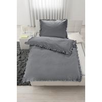 Bettwäsche Rüschen Grau ca. 140x200cm - Grau, ROMANTIK / LANDHAUS, Textil (140/200cm) - Zandiara
