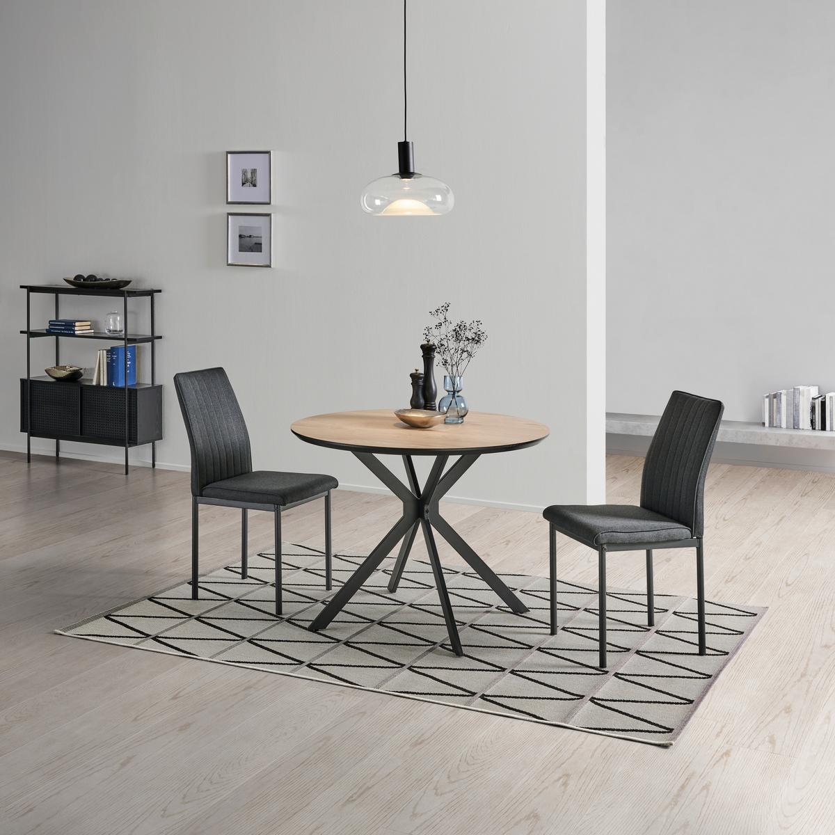 Jedilna Miza Colorado, Ø 100cm - črna/naravne barve, Trendi, kovina/leseni material (100/76/100cm) - Livetastic